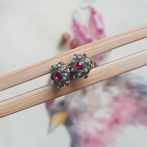 Set of 6 Pink & Green Earring Bundle (pierced ears) - Picture 9 of 14